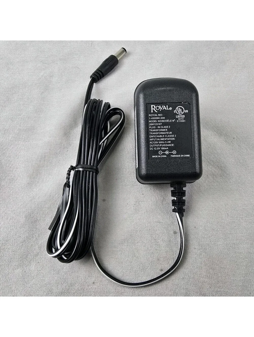Royal Dirt Devil Broom Vac BV2030 Power Charge Cord Plug 1-450080-000 28W12518T